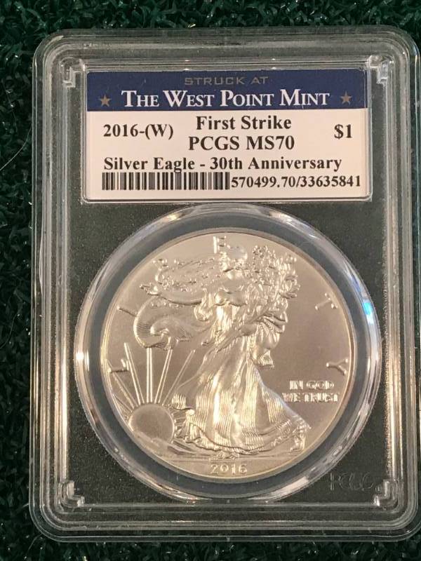 lot 36 image: 2016 First Strike MS70 .999 Silver Eagle