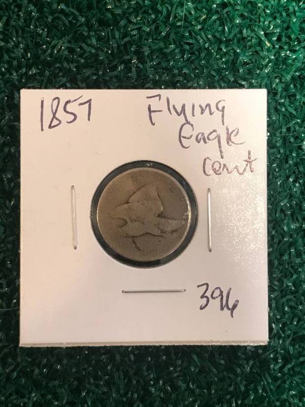 lot 52 image: 1857 Flying Eagle Cent Coin