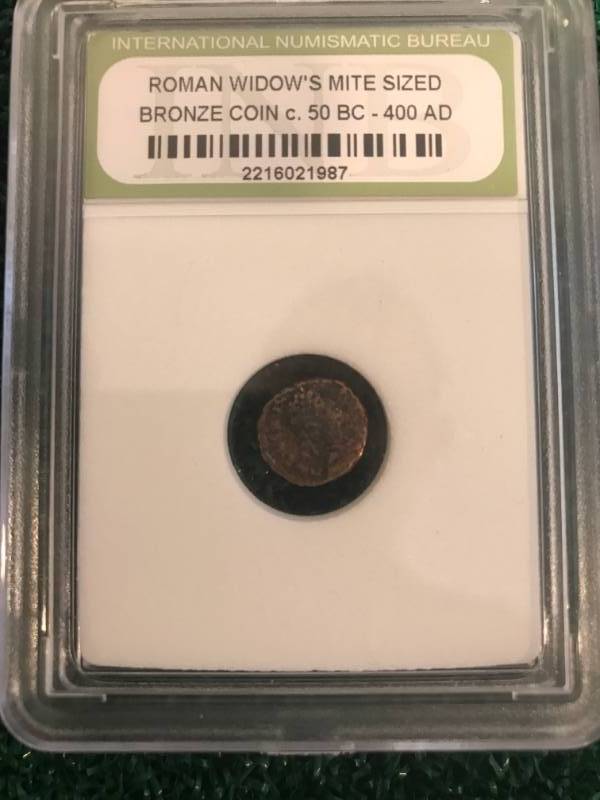 lot 61 image: Roman Widows Mite Biblical Bronze Coin from 50bc-400AD