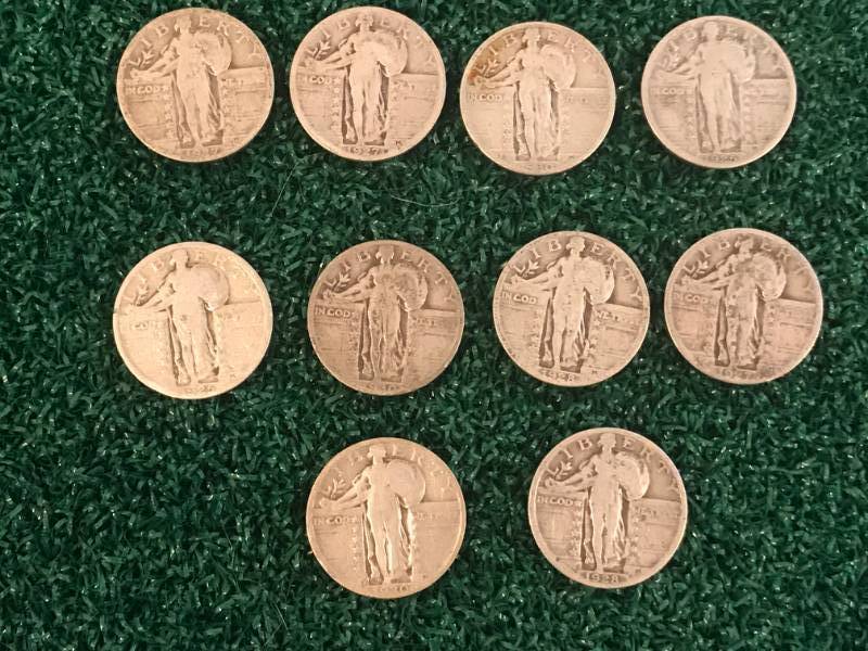 lot 64 image: Quantity of 10 Liberty Standing Quarters