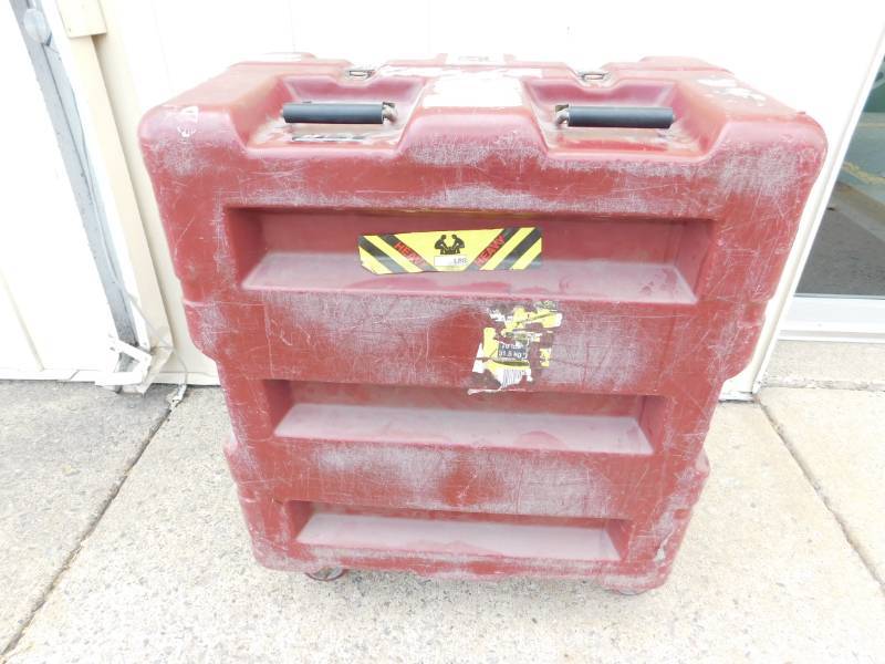lot 9 image: Burgundy Hardigg Hard Case On Casters