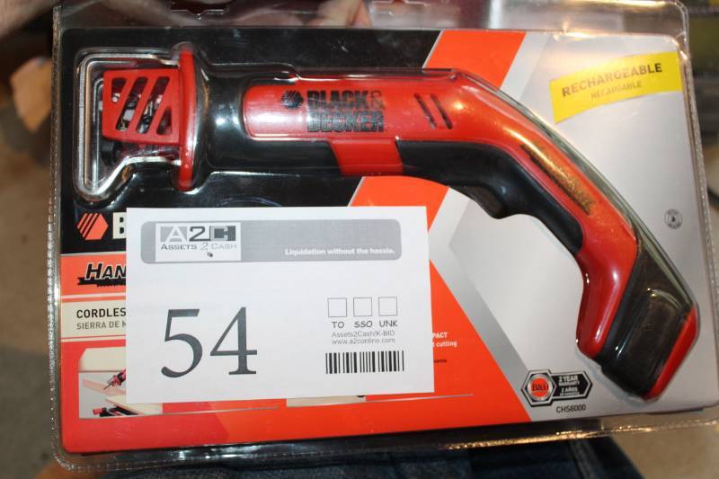lot 54 image: Black & Decker Handisaw Cordless Powered Hand Saw