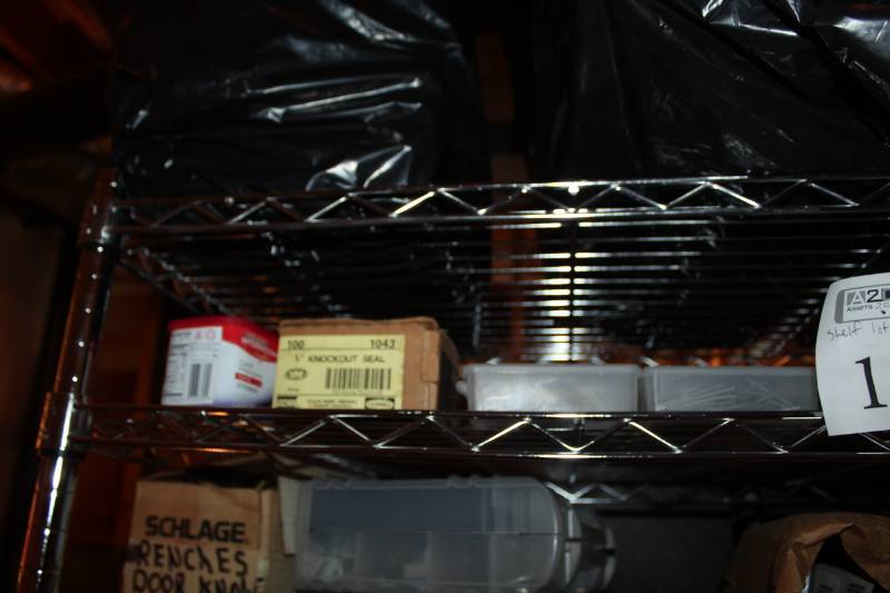 lot 113 image: Misc. Hardware - 34in. Knockout Seal, Nails, Parts Organizers, And More