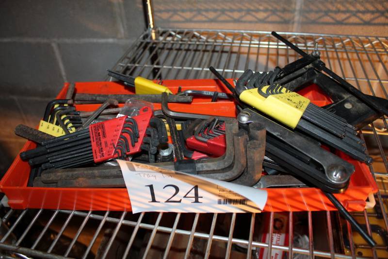 lot 124 image: Hex Key Sets - Craftsman 13-Piece Ball End Hex Key Set, Bondhus 13-Piece Hex Key Set, And More