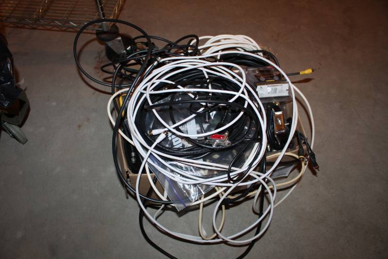 lot 137 image: AV Cables, Blackberry, Walkman Sports AMFMCassette