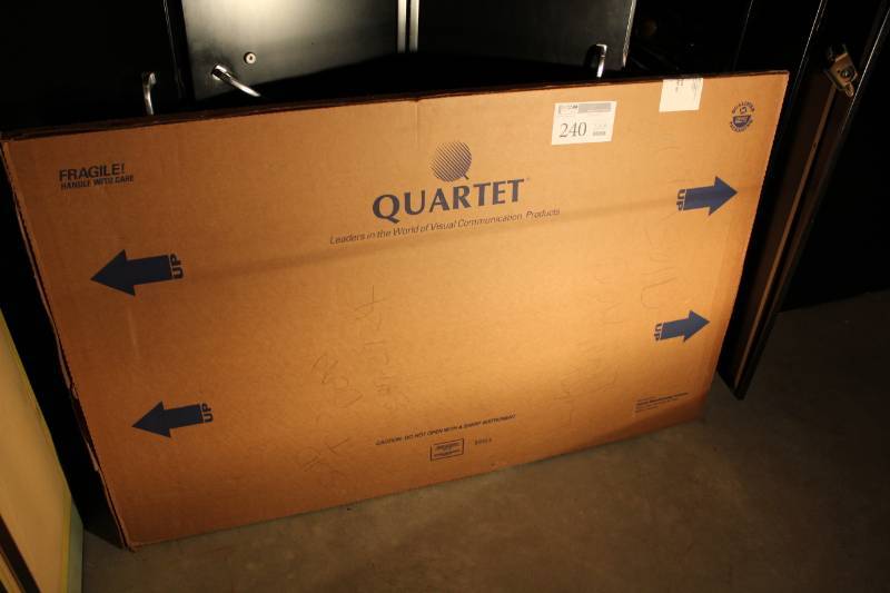 lot 240 image: Quartet Cork Bulletin Board w Solid Oak Frame