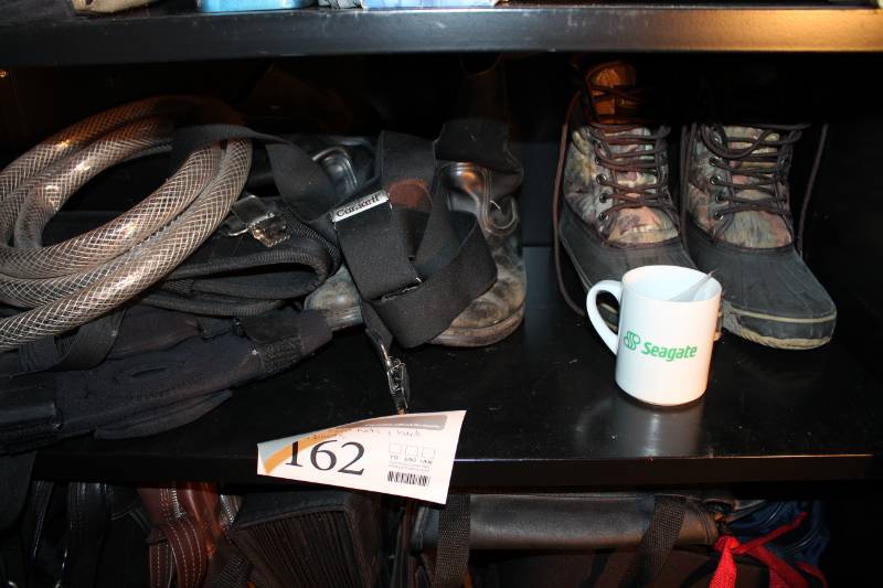 lot 162 image: Hard Hats, Back Braces, Work Boots