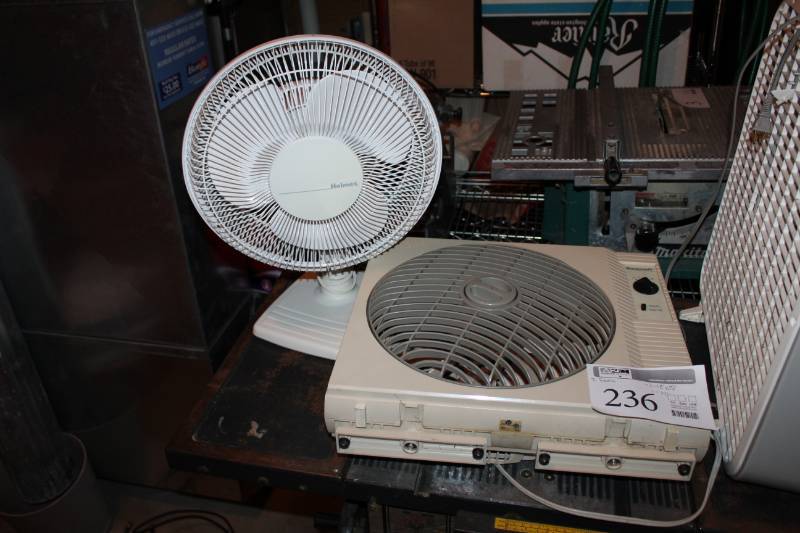 lot 236 image: Lot of (2) Fans - Table, Window