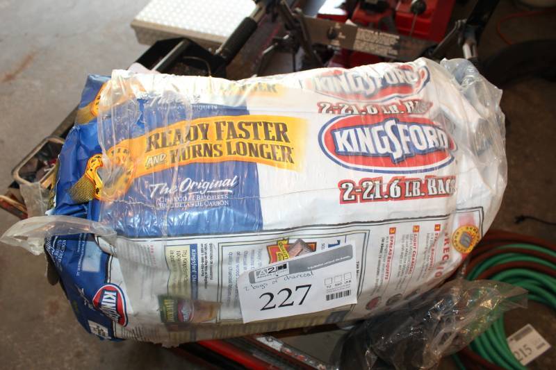 lot 227 image: Lot of (2) Kingsford Charcoal 21.6lbs. Bags