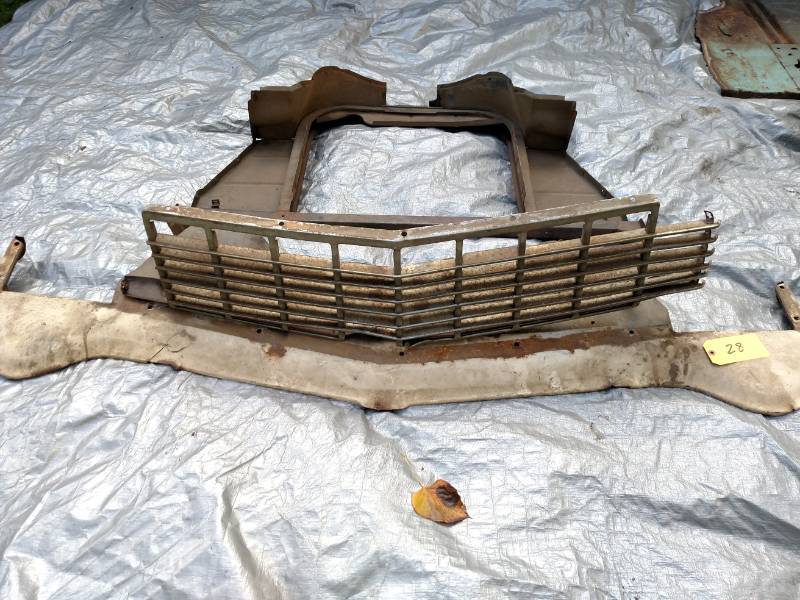 lot 28 image: 1956 Chevy Splash Pan, Grille, & Co...