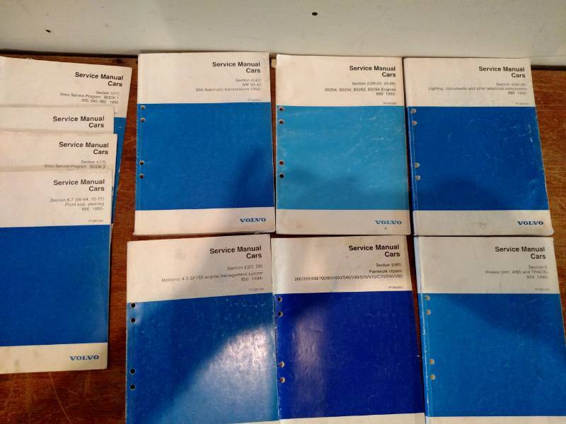 lot 104 image: 850 Volvo Repair Manuals...