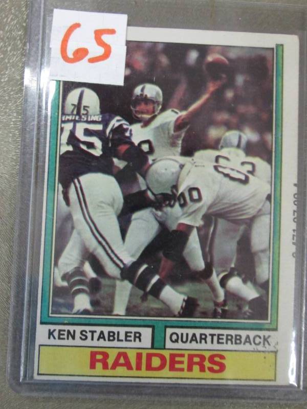 lot 65 image: 1974 Topps Ken Stabler Card...