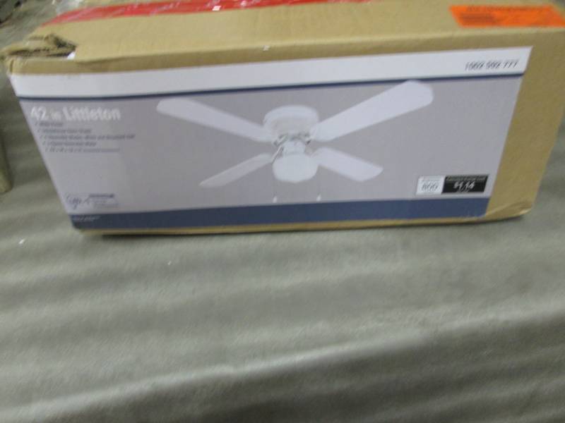 lot 328 image: Littleton 42 in. LED Indoor White C...