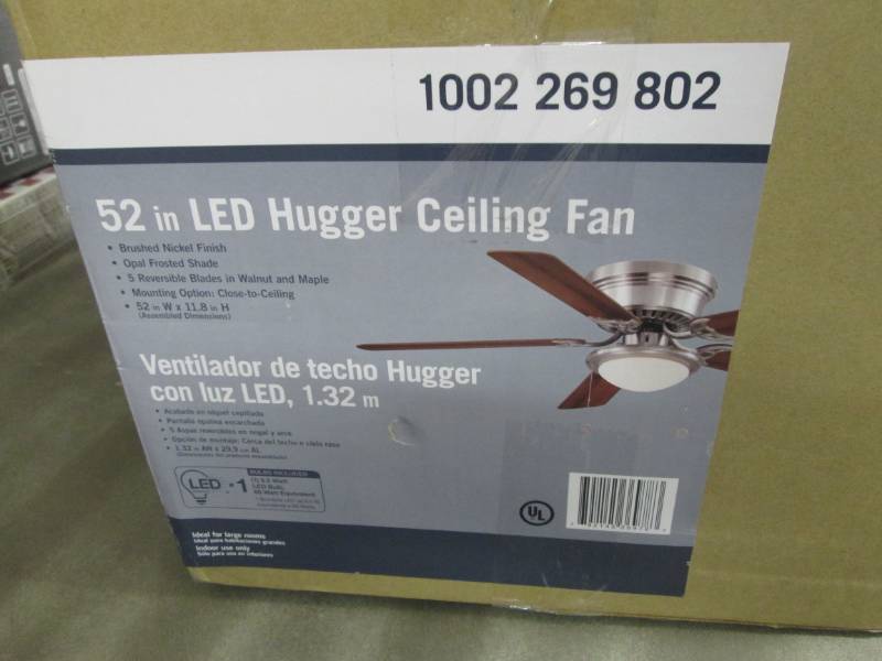 lot 113 image: 52 LED Hugger ceiling fan