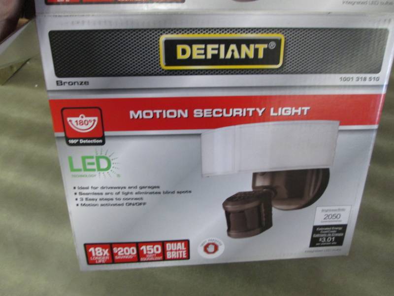 lot 127 image: Defiant 180 Bronze LED Motion Outdo...