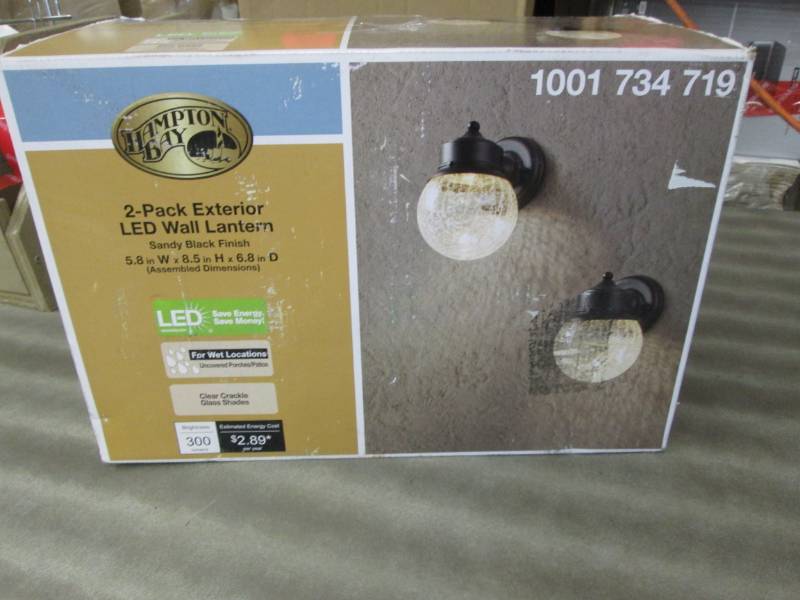 lot 128 image: Hampton Bay Sandy Black Outdoor LED...