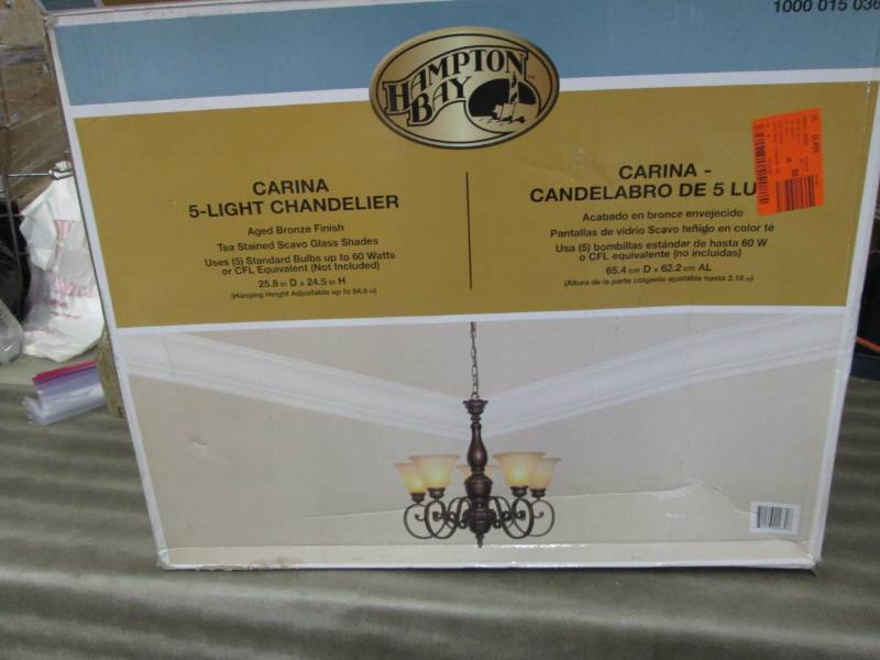 Hampton Bay Carina 5-Light Chandelier Aged Bronze Finish sold