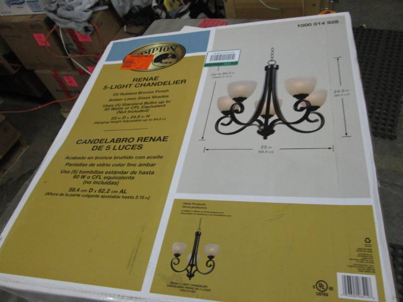 lot 206 image: Hampton Bay Renae 5-Light Oil Rubbe...