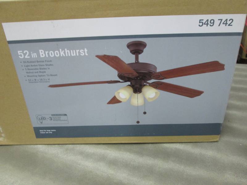 lot 211 image: Brookhurst 52 in. Indoor Oil Rubbed...