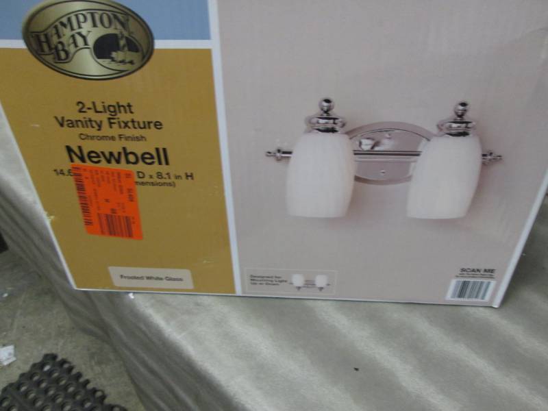 lot 217 image: Hampton Bay 2-Light Chrome Bath Bar...