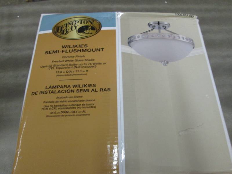 lot 223 image: Hampton Bay 13.6 in. 2-Light Polish...
