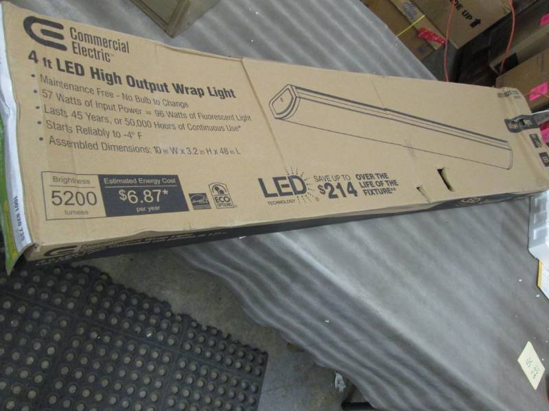 lot 231 image: Commercial Electric 4 ft. White LED...
