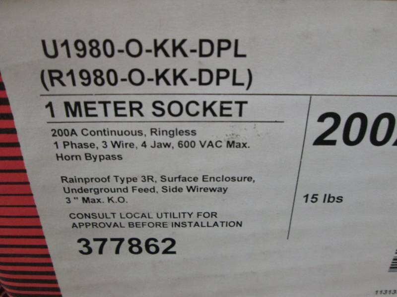 lot 280 image: Milbank 200 Amp 4 Terminal Ringless...