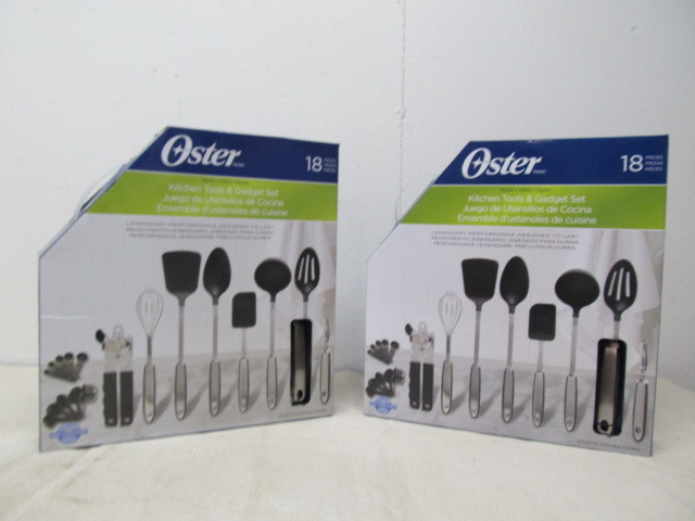 lot 14 image: 2 BRAND NEW Oster 18-Piece Kitchen Tool & Gadget Sets