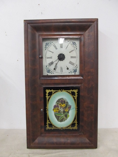 lot 35 image: Large Antique Hand Painted Wall Clock - No Movement