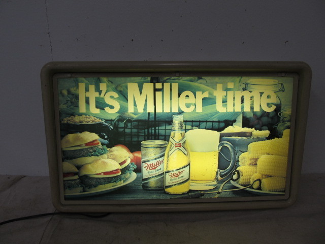 lot 47 image: Working Vintage MILLER HIGH LIFE Lighted Advertising Sign