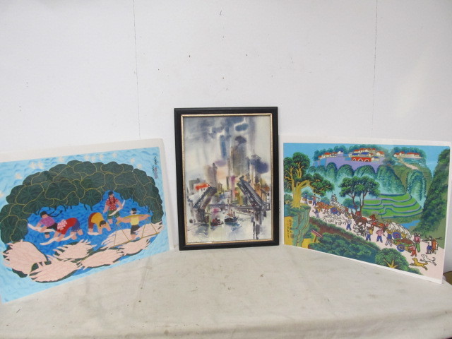 lot 58 image: 3 Vintage Japanese Prints