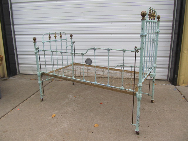 antique iron crib