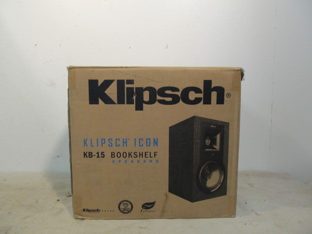 lot 153 image: NEW Klipsch Icon KB-15 Bookshelf Speakers