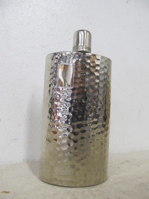 lot 118 image: Vintage Hand-Hammered West German 12 oz Flask