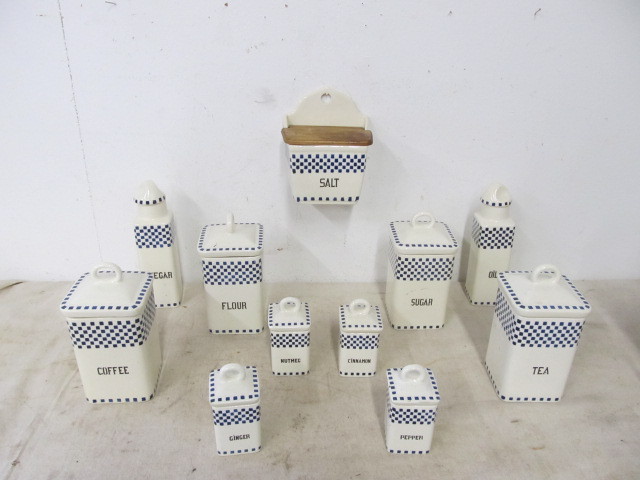 lot 124 image: Large Set of Vintage German Kitchen Canister Set
