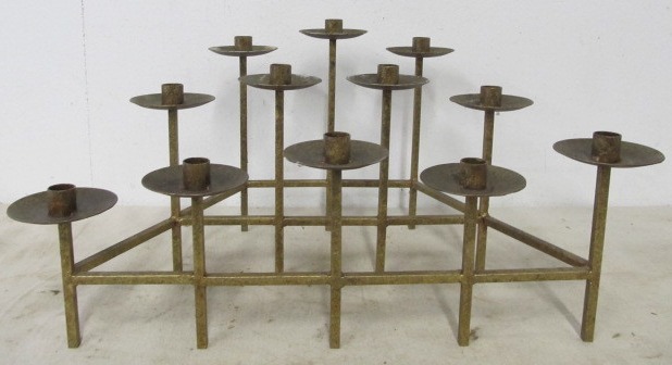 lot 135 image: Vintage Brass Gothic Style Candle Stand