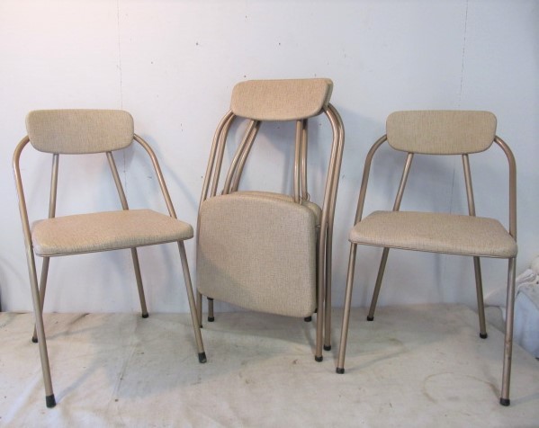 lot 171 image: NICE Set of 4 Mid Century Cosco-Hamilton STYLAIRE Folding chairs