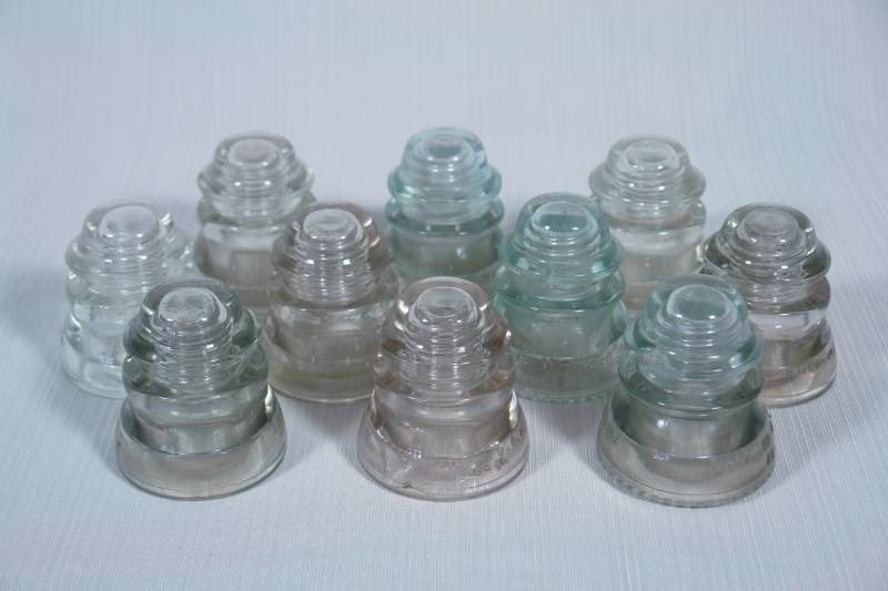 lot 49 image: Antique Clear Glass Insulators