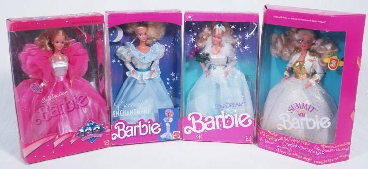 lot 55 image: Four Barbies