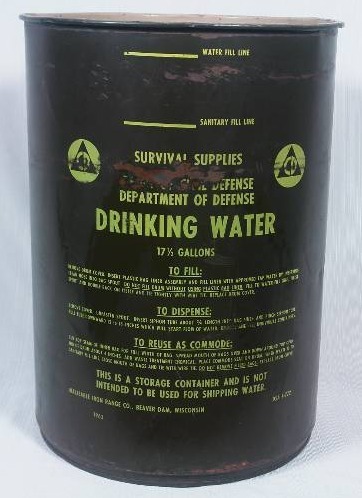 lot 96 image: Civil Defense Drinking Water Can