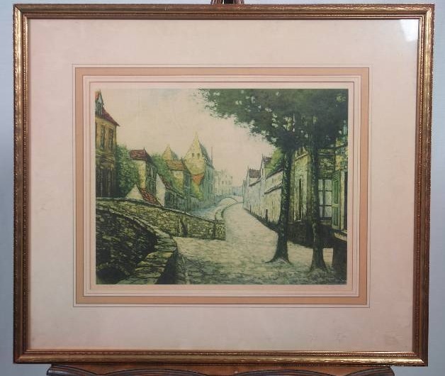 lot 77 image: Quai De La Main DOr painting by CH. Chalaut