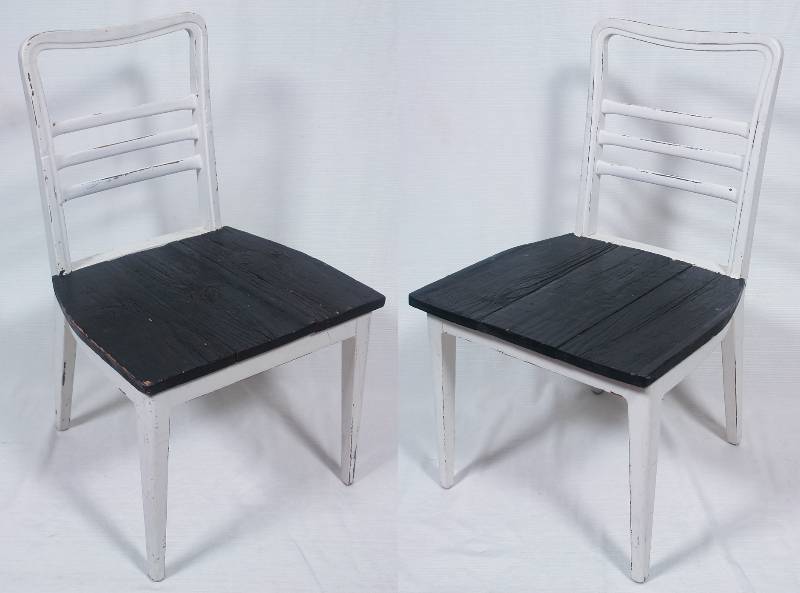 lot 24 image: Two Painted Wood Chairs