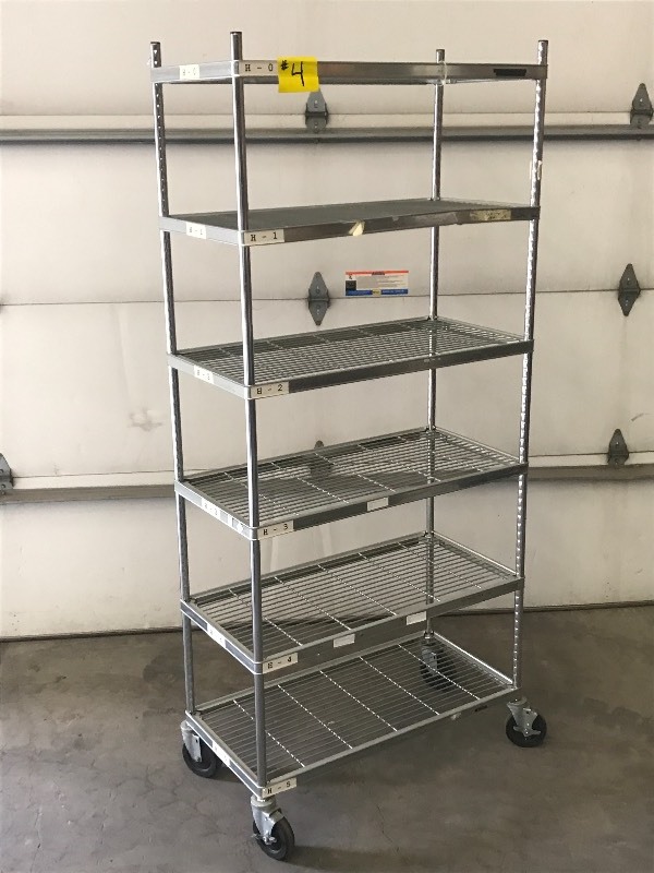 lot 4 image: Rolling Warehouse Shelf