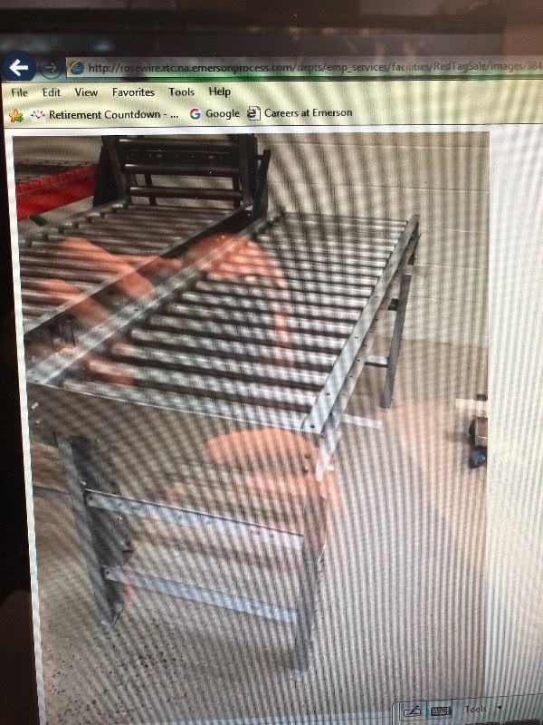 lot 5 image: Two-Piece Industrial Roller Table Set