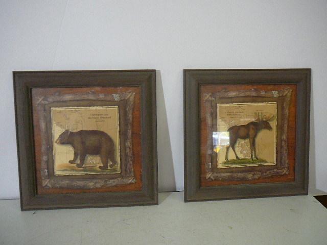 lot 66 image: Frame Picture Bear Moose
