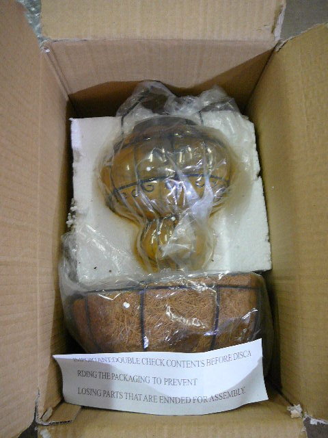 lot 91 image: Solar Caged Glass Planter In Box