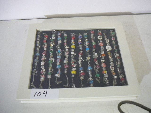lot 109 image: Jewelry and Case Bracelets for each Month with Storage Box Glass Lid