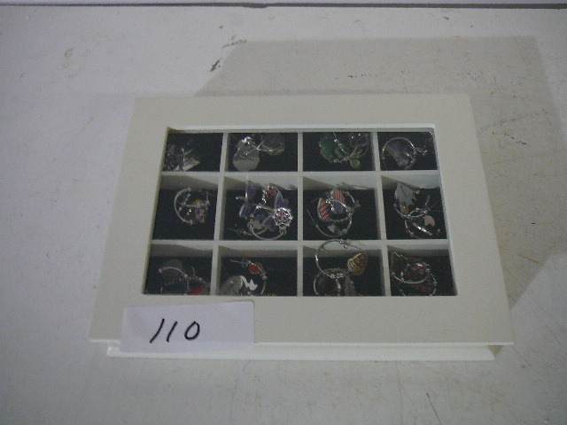 lot 110 image: Jewelry and Case Pierced Earrings for each Month with Storage Box Glass Lid