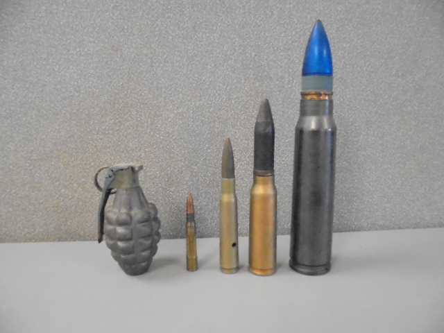 lot 12 image: Ammunition Shells and Hand Grenade