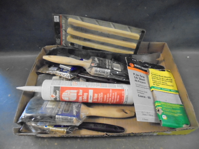 lot 72 image: Paint Brushes, Caulk, Sandpaper and More